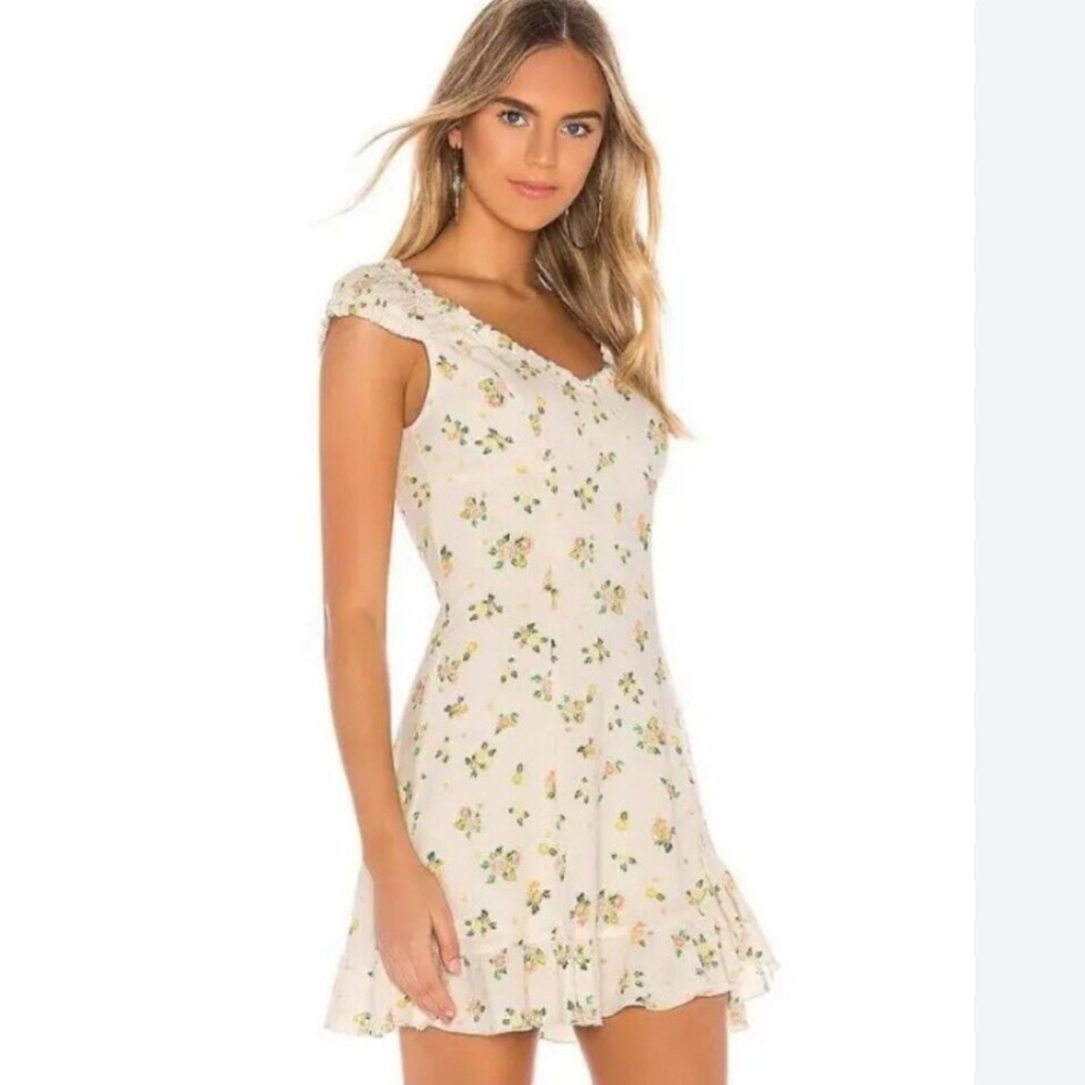Free People Cactus Flower Combo Cream Dress